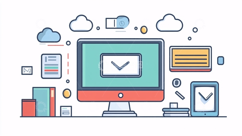 高清大图下载【趣麦麦图】简约电脑插画1