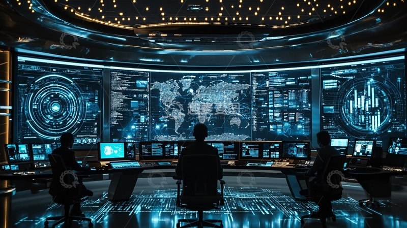 高清大图下载【趣麦麦图】网络战指挥中心