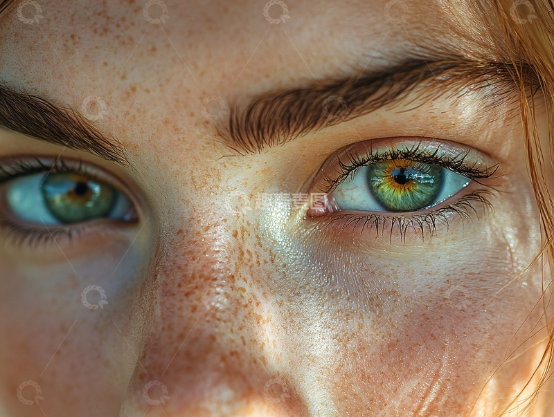 高清大图下载【趣麦麦图】室内绿色眼睛特写