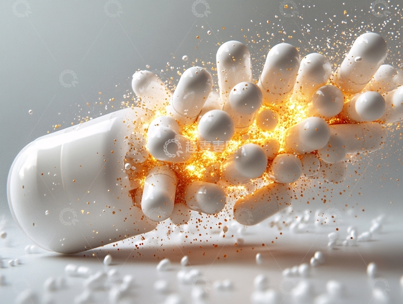 高清大图下载【趣麦麦图】粒散落的胶囊1
