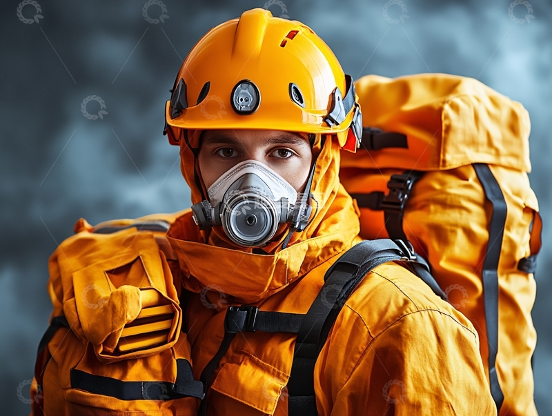 高清大图下载【趣麦麦图】消防员呼吸器
