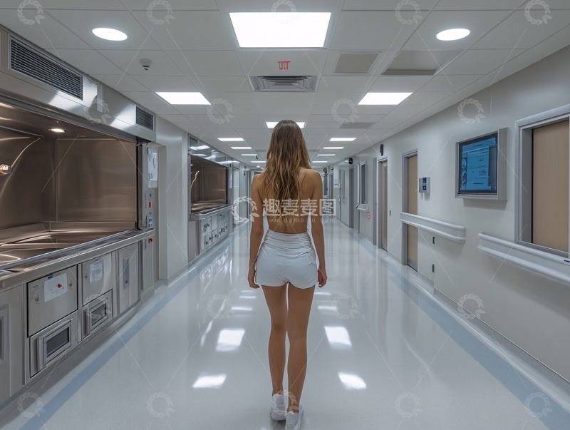 高清大图下载【趣麦麦图】走廊病房护士1