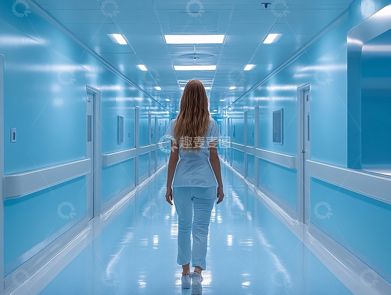 高清大图下载【趣麦麦图】走廊病房护士
