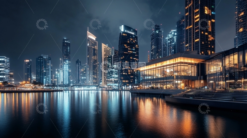 高清大图下载【趣麦麦图】于家堡夜景