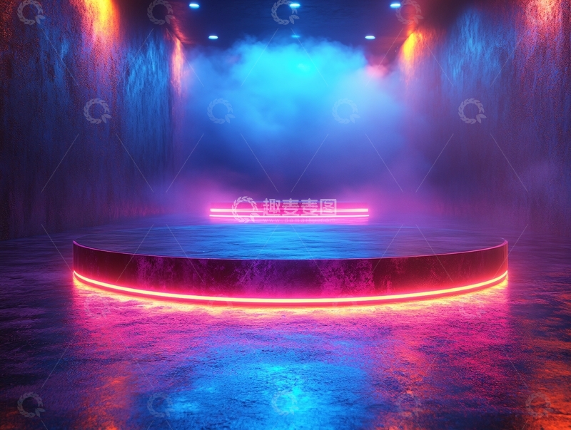 高清大图下载【趣麦麦图】霓虹灯展台11
