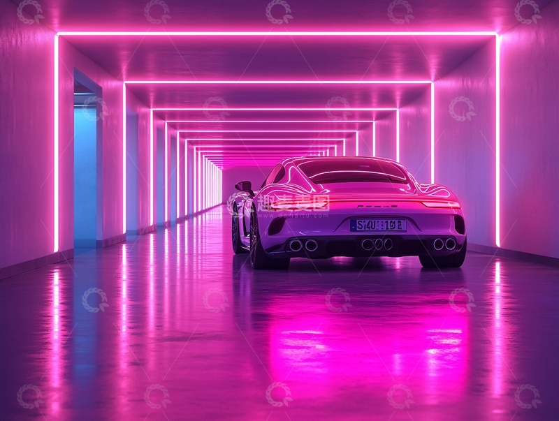 高清大图下载【趣麦麦图】汽车霓虹灯1
