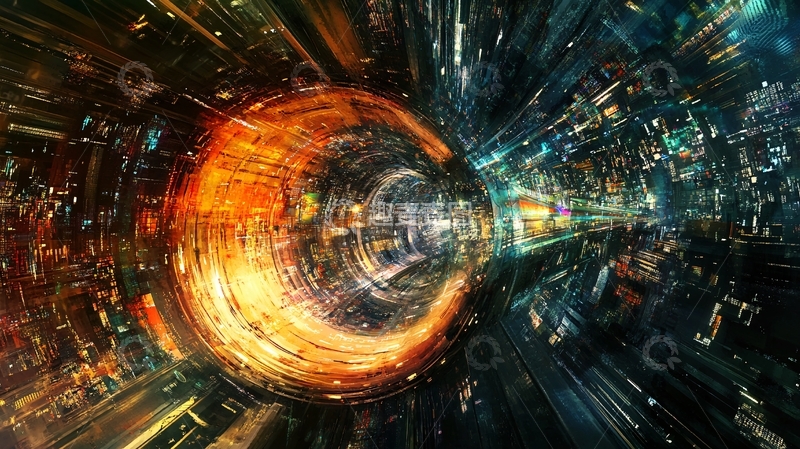 高清大图下载【趣麦麦图】科技旋涡汇聚2