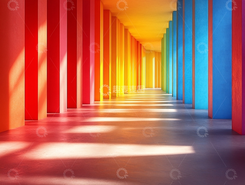 高清大图下载【趣麦麦图】彩虹过道