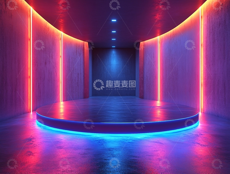 高清大图下载【趣麦麦图】霓虹灯过道3