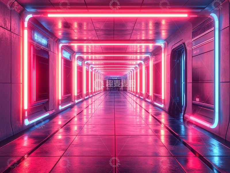 高清大图下载【趣麦麦图】霓虹走廊10