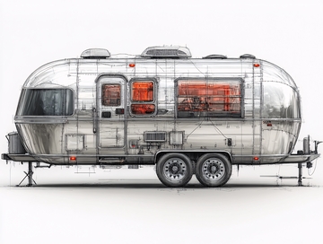 拖挂房车模型