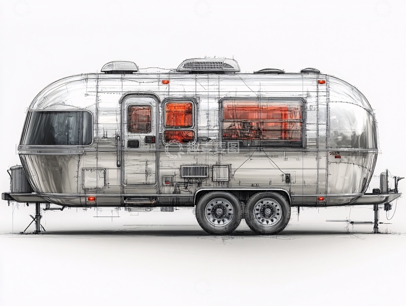 高清大图下载【趣麦麦图】拖挂房车模型