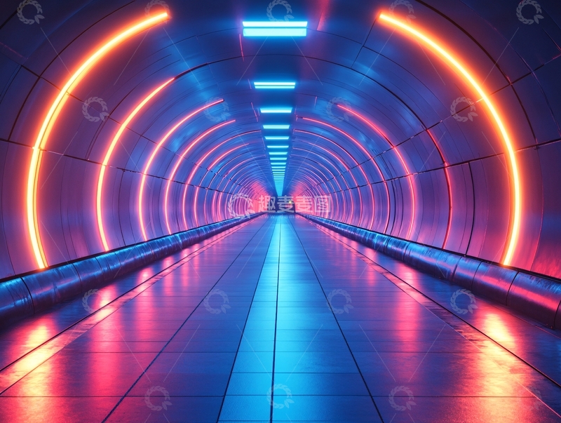 高清大图下载【趣麦麦图】科幻灯光走廊24