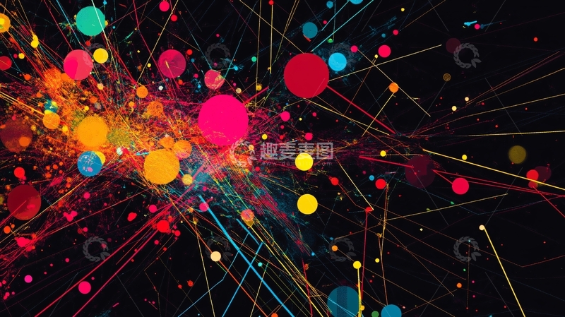 高清大图下载【趣麦麦图】爆炸炫彩几何线