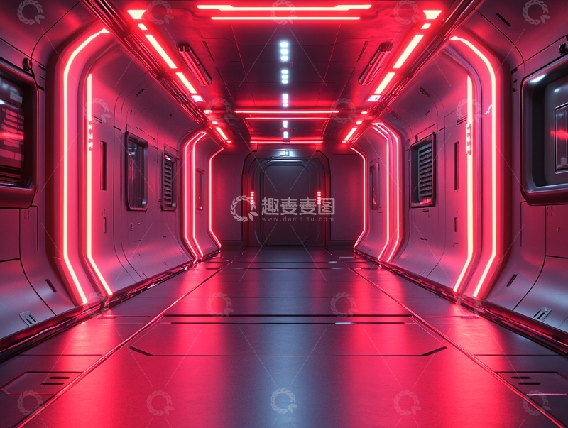 高清大图下载【趣麦麦图】科幻灯光走廊26