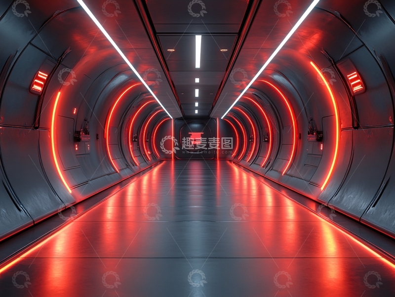 高清大图下载【趣麦麦图】科幻灯光走廊27