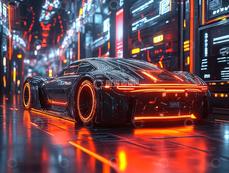 高清大图下载【趣麦麦图】跑车线条飞驰电掣6