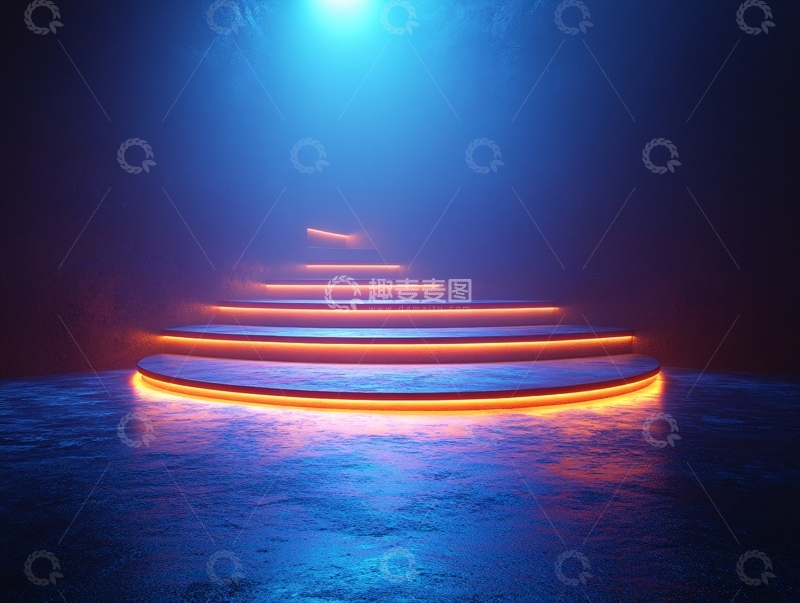 高清大图下载【趣麦麦图】发光的台阶1
