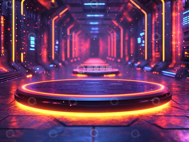 高清大图下载【趣麦麦图】圆形科技舞台27