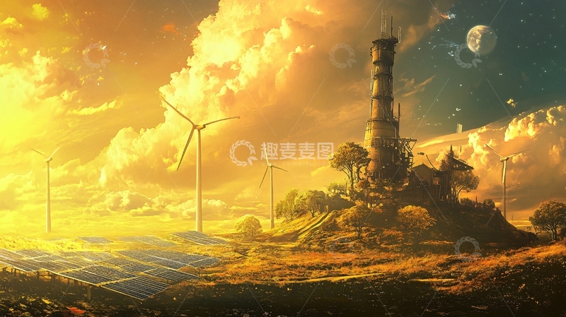 高清大图下载【趣麦麦图】生态发电全景1