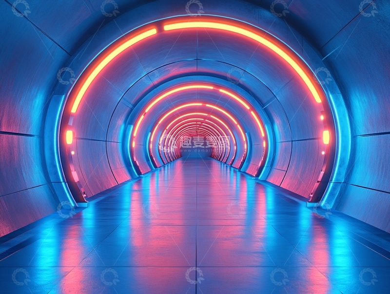 高清大图下载【趣麦麦图】科幻灯光走廊28