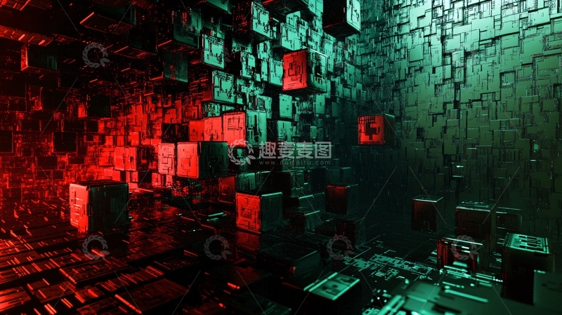 立方体矩陈科技背景