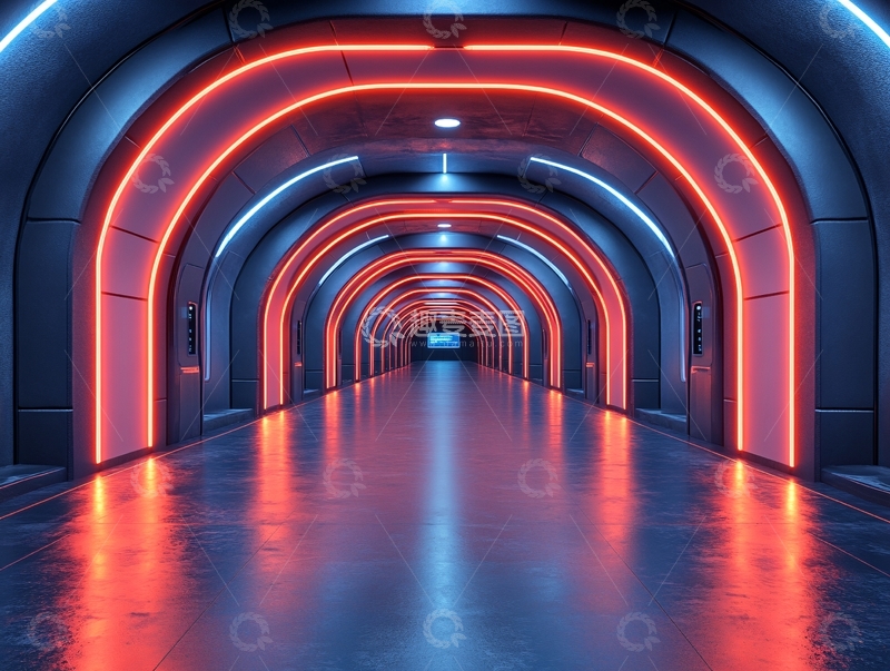 高清大图下载【趣麦麦图】科幻灯光走廊30