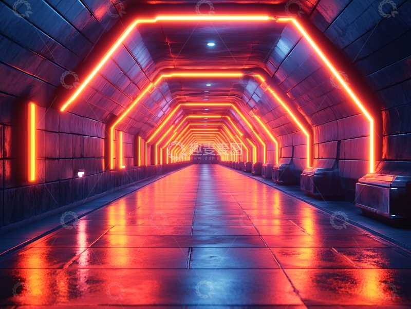 高清大图下载【趣麦麦图】科幻灯光走廊35