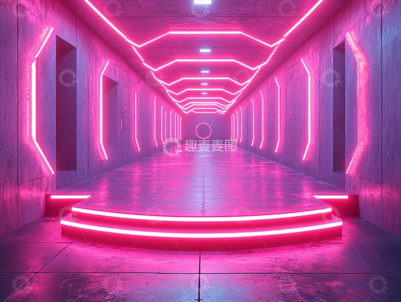 高清大图下载【趣麦麦图】科幻灯光走廊33