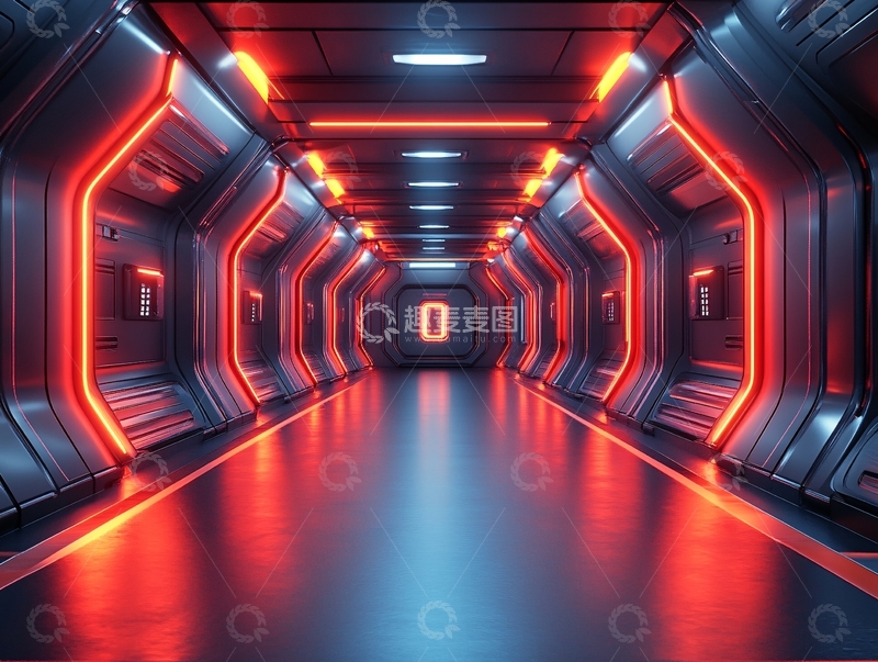 高清大图下载【趣麦麦图】科幻灯光走廊31
