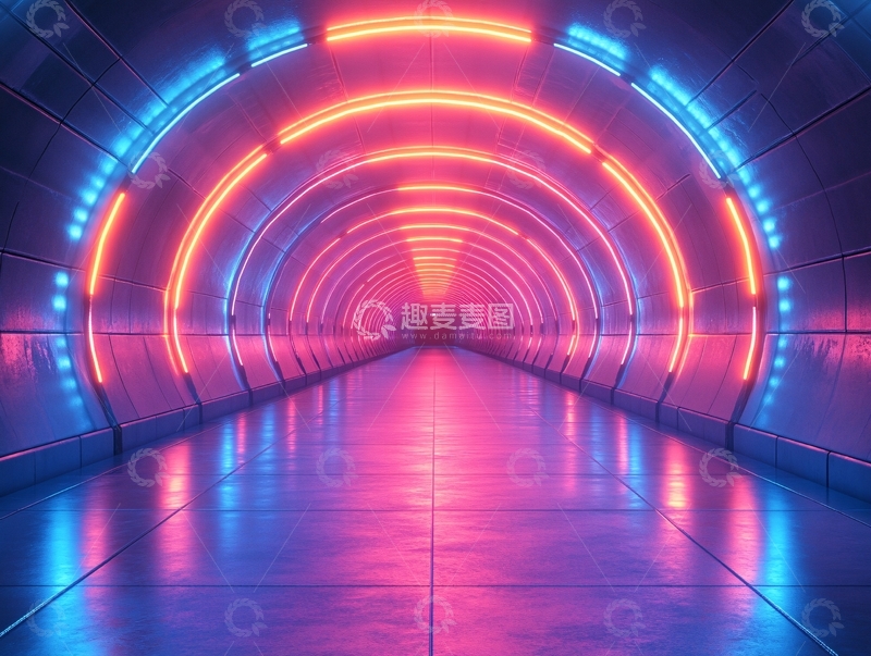 高清大图下载【趣麦麦图】科幻灯光走廊29