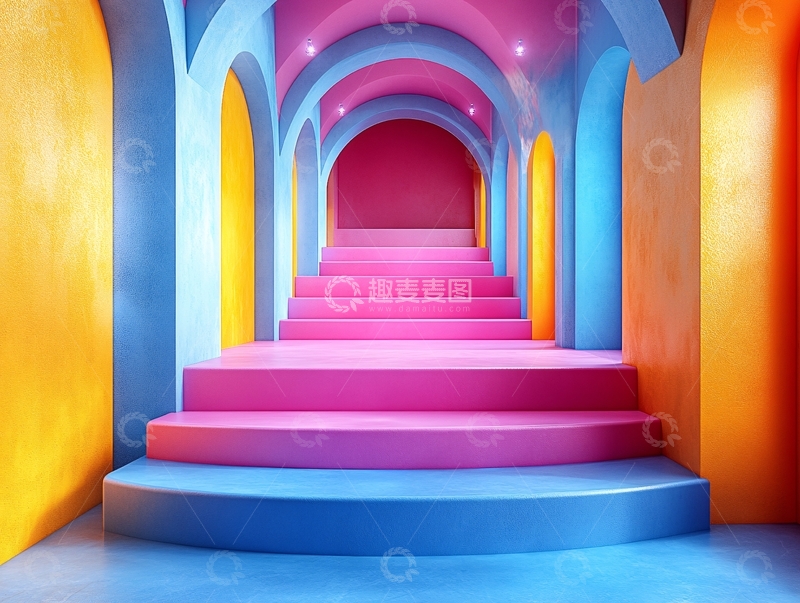 高清大图下载【趣麦麦图】奇幻粉色楼梯3