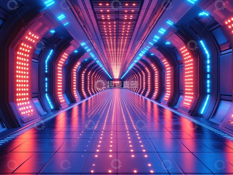 高清大图下载【趣麦麦图】科幻灯光走廊39