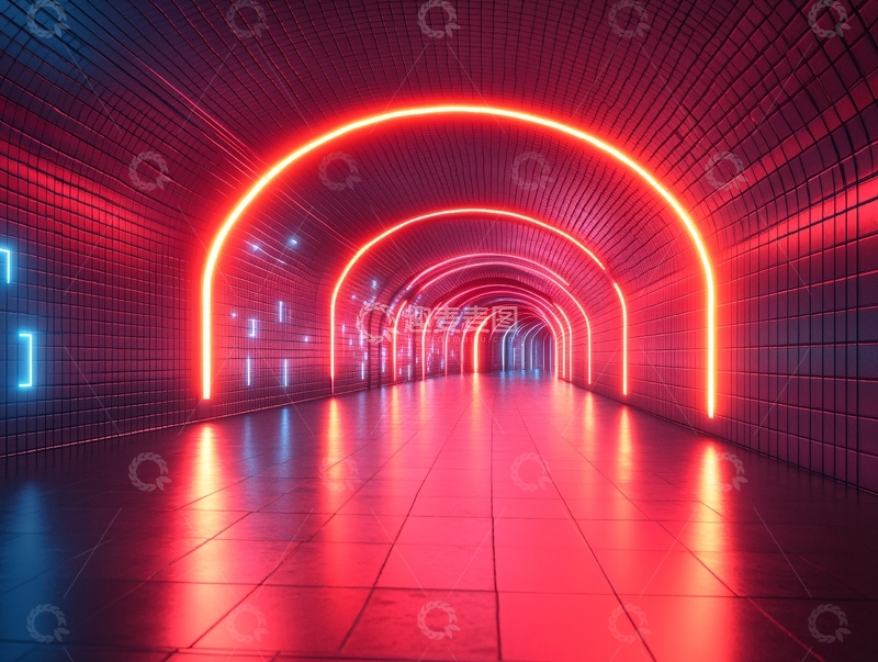 高清大图下载【趣麦麦图】霓虹走廊13