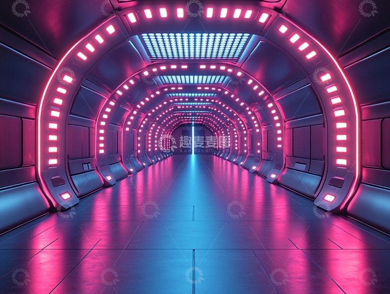 高清大图下载【趣麦麦图】科幻灯光走廊41