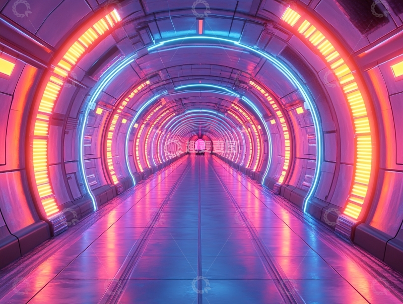 高清大图下载【趣麦麦图】科幻灯光走廊44