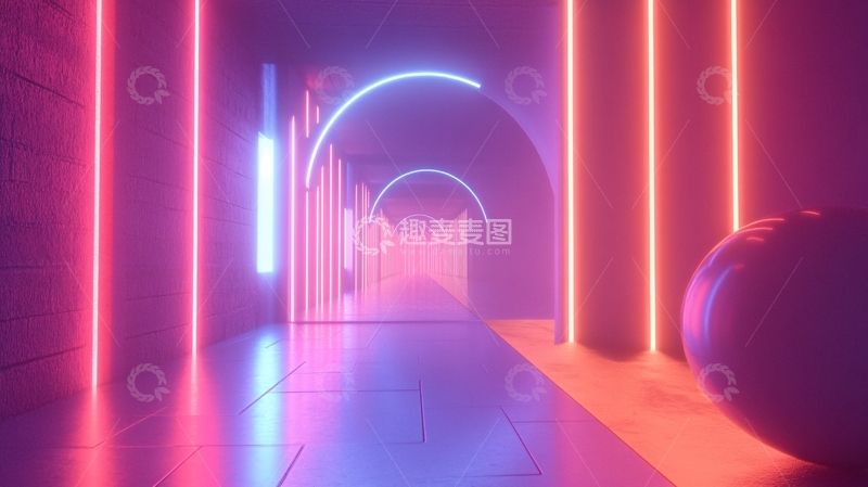 高清大图下载【趣麦麦图】霓虹灯场景造型19