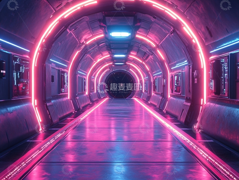 高清大图下载【趣麦麦图】科幻灯光走廊40