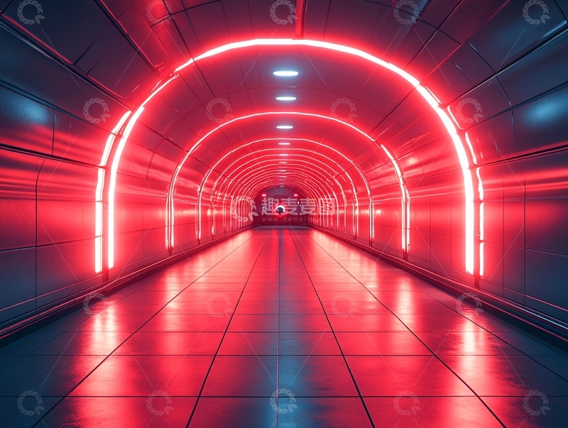 高清大图下载【趣麦麦图】流光溢彩的霓虹灯走廊40