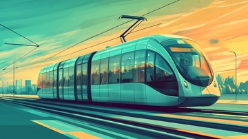 高铁轻轨插画1