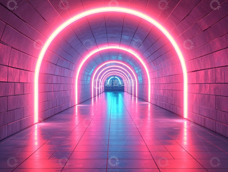 高清大图下载【趣麦麦图】霓虹走廊19