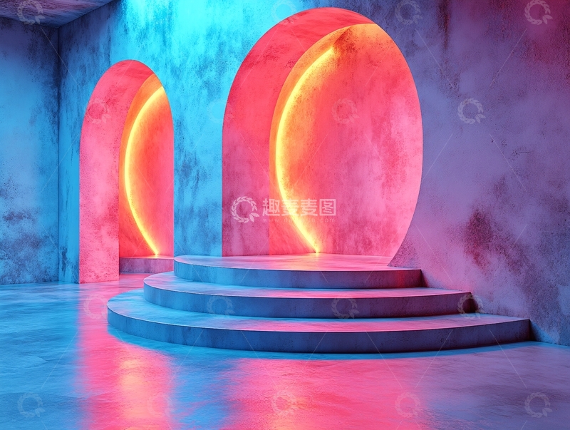 高清大图下载【趣麦麦图】霓虹灯展台17