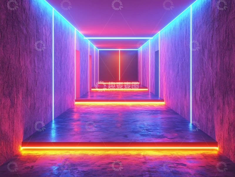 高清大图下载【趣麦麦图】霓虹走廊18