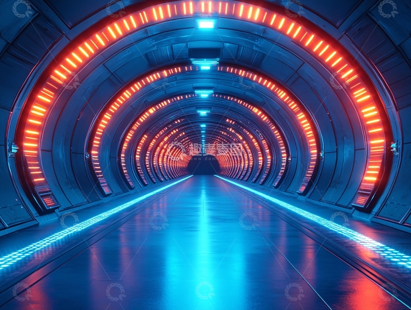 高清大图下载【趣麦麦图】科幻灯光走廊51