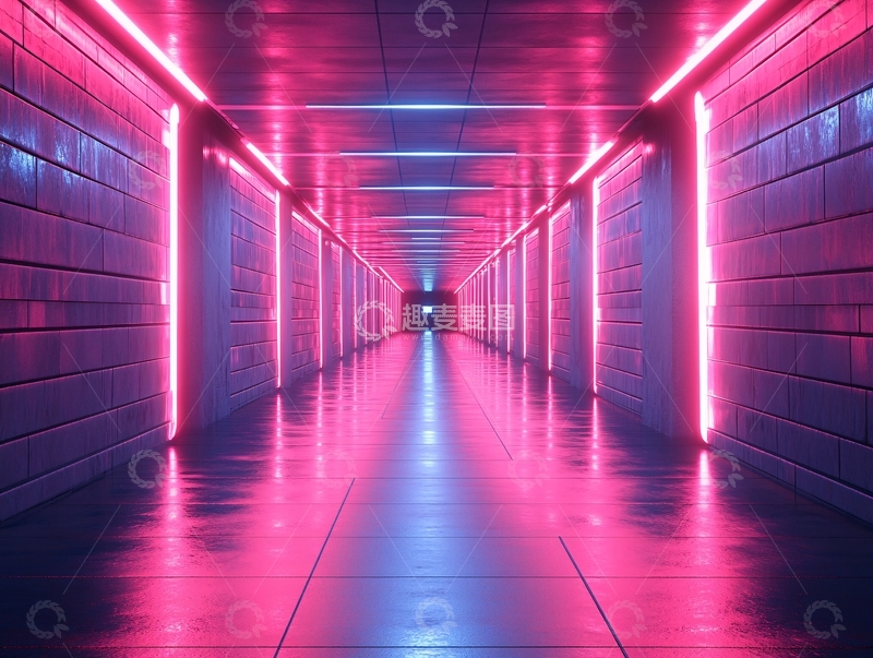 高清大图下载【趣麦麦图】霓虹走廊17