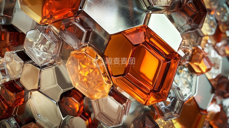 高清大图下载【趣麦麦图】蜂窝光影光束背景8