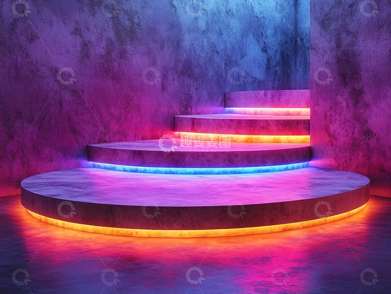 高清大图下载【趣麦麦图】霓虹灯展台20