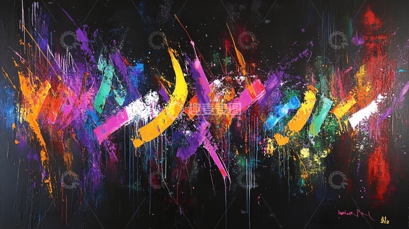 高清大图下载【趣麦麦图】彩色动感写意1