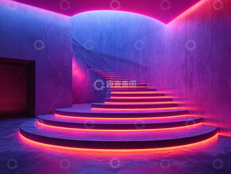 高清大图下载【趣麦麦图】奇幻粉色楼梯5