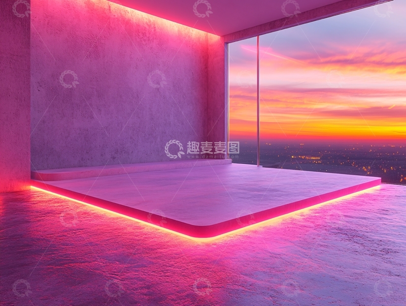 高清大图下载【趣麦麦图】粉红色露台1